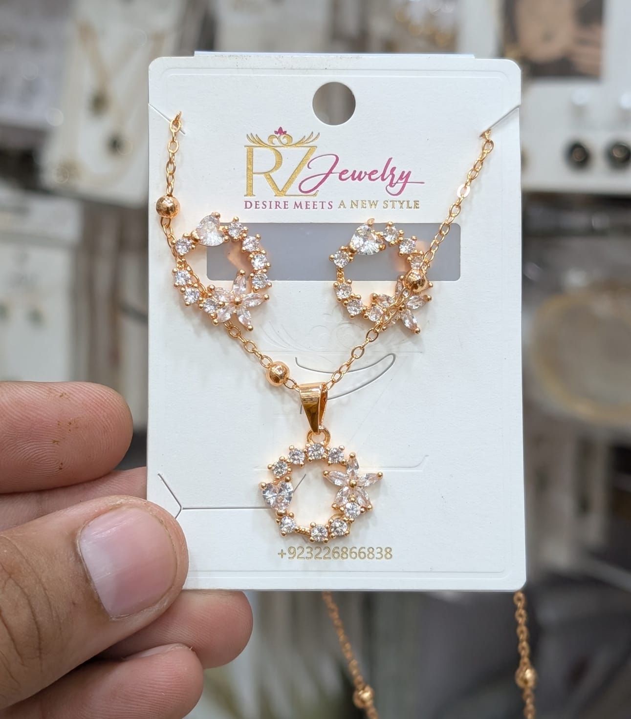 Flower Stainless Steel Necklace Set