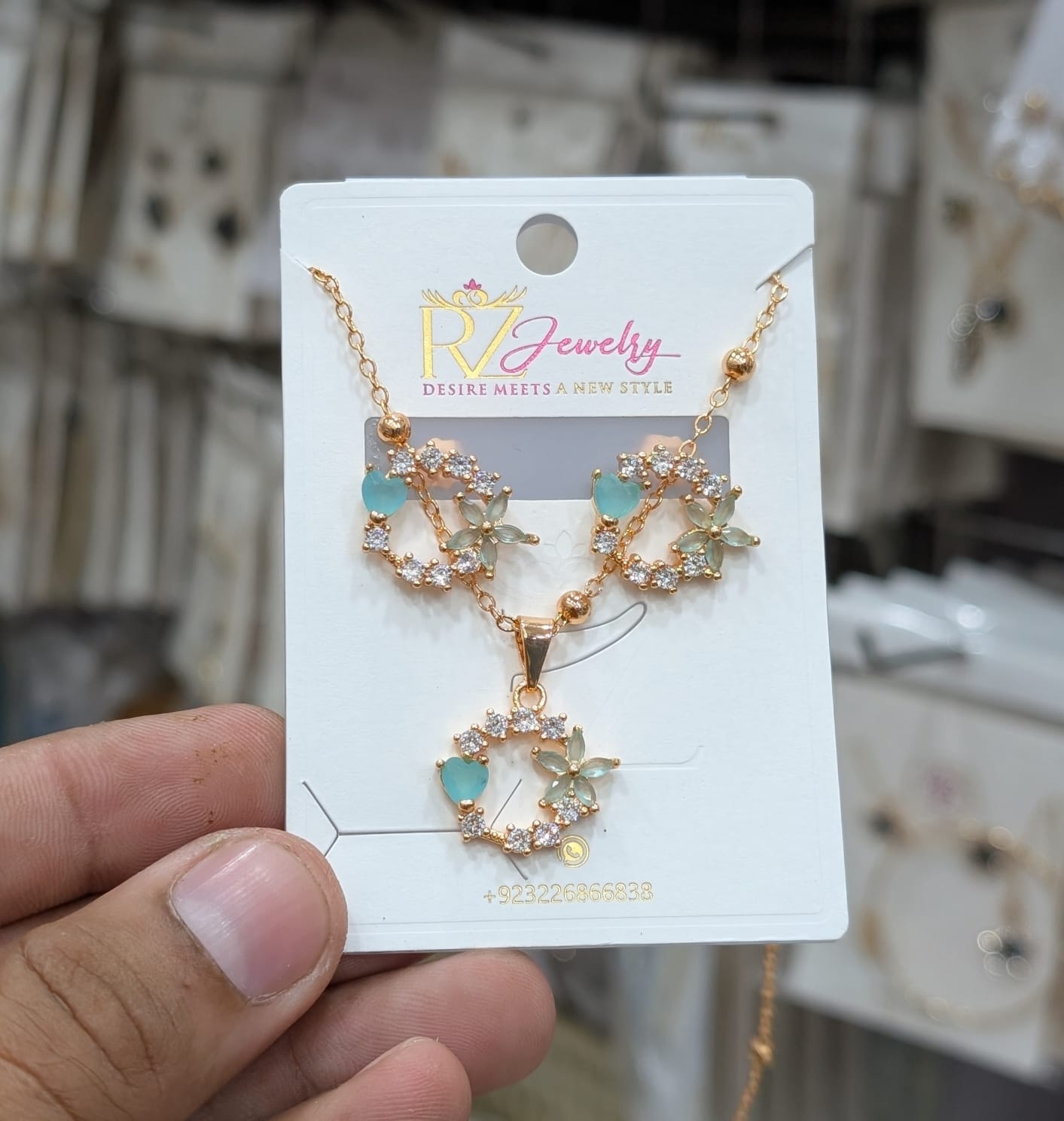 Flower Stainless Steel Necklace Set