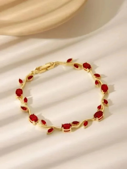 Korean Style White Flower Tulip Heart Bracelet