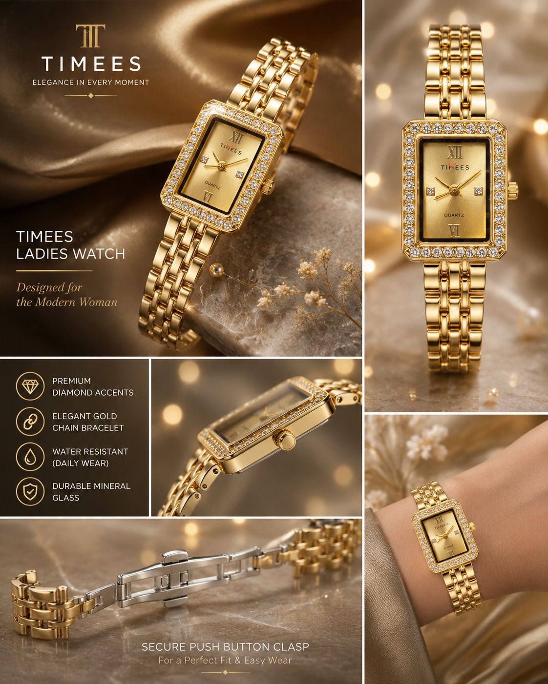 Original TIMEES Collection Butterfly Lock Watch