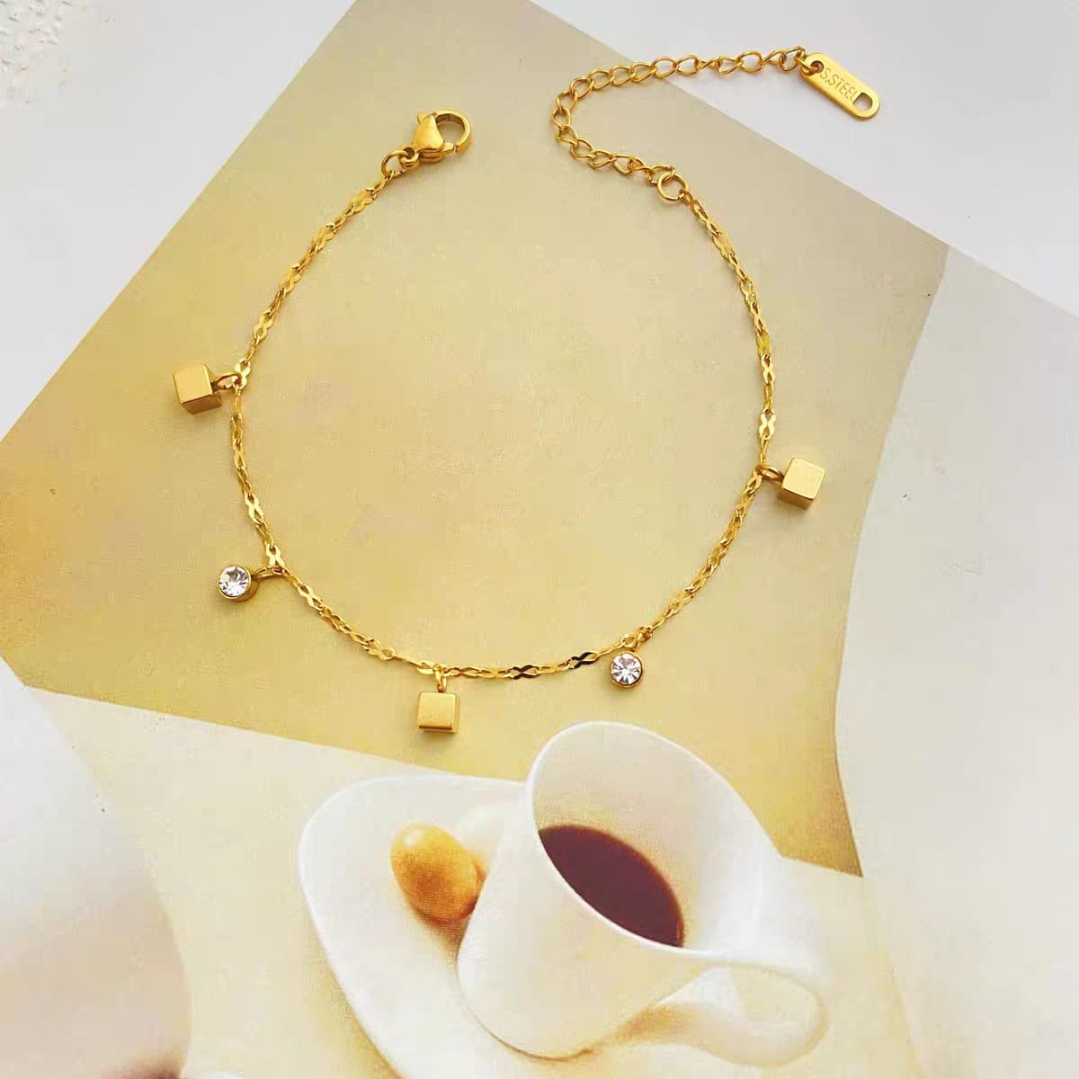 Stainless Steel Geometric Square Bracelet