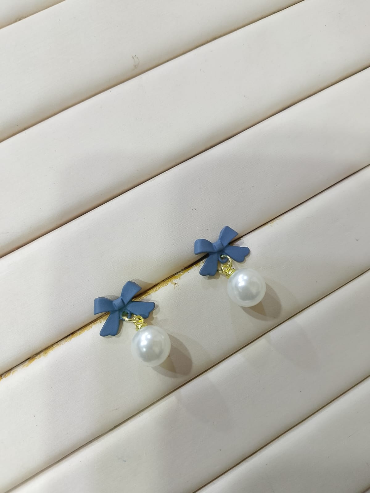 Korean Style Bow Pearl Earrings