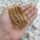 New Fancy Silver & Golden Steel Bangle Set