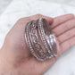 New Fancy Silver & Golden Steel Bangle Set
