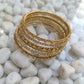 New Fancy Silver & Golden Steel Bangle Set