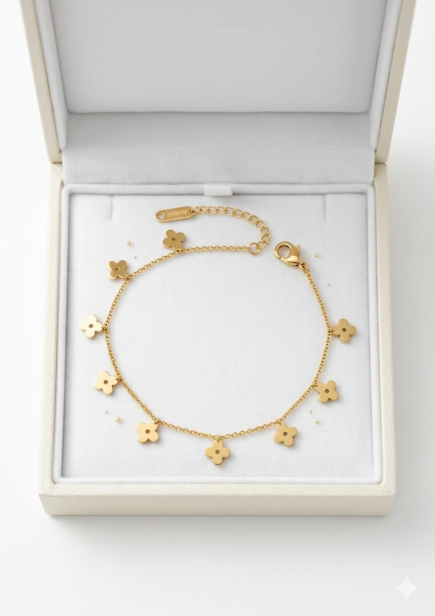 Stainless Steel Clover Design Bracelet & Anklet