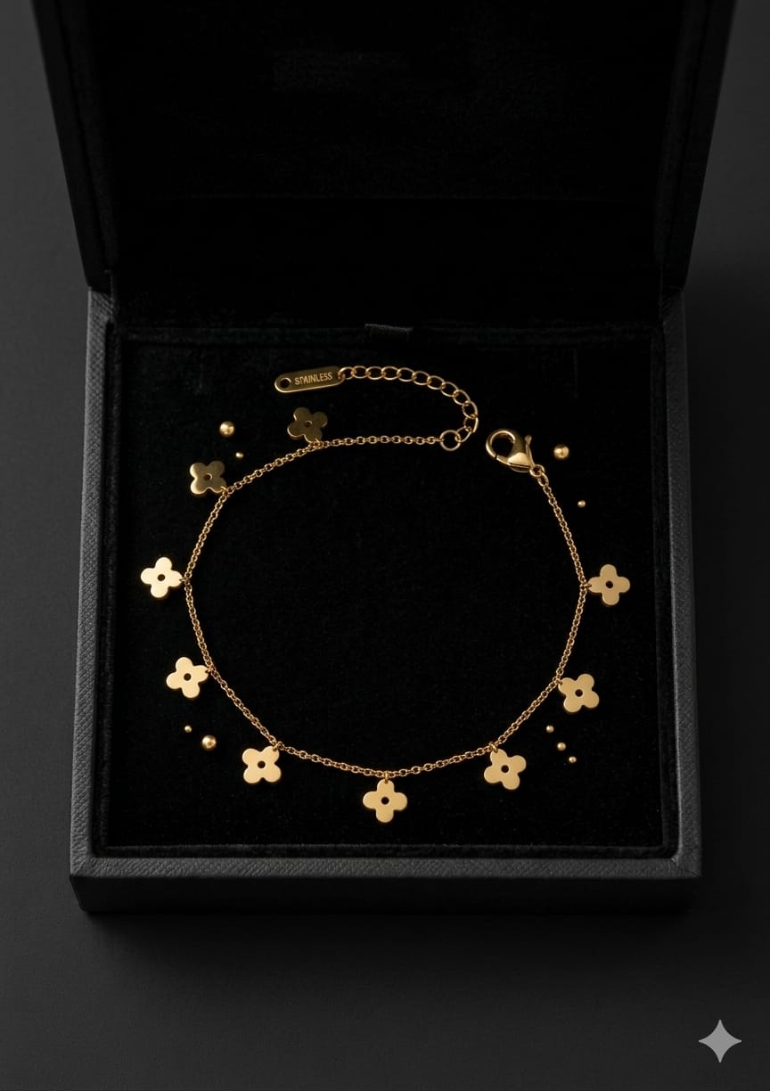 Stainless Steel Clover Design Bracelet & Anklet