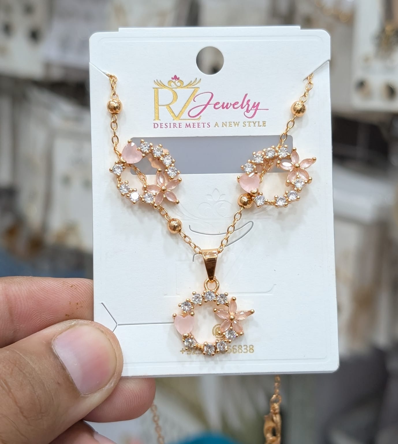 Flower Stainless Steel Necklace Set