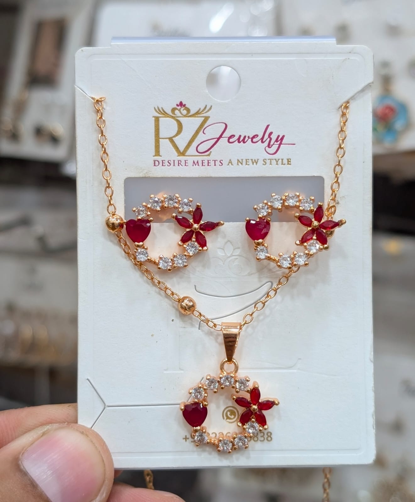 Flower Stainless Steel Necklace Set