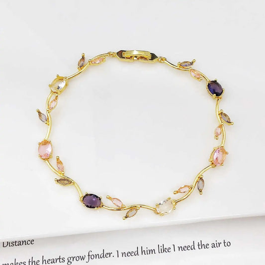 Korean Style White Flower Tulip Heart Bracelet
