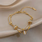 Stainless Steel Rhinestone Beads Double Layer Bracelet for Women