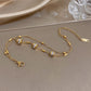 Stainless Steel Rhinestone Beads Double Layer Bracelet for Women