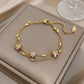 Stainless Steel Rhinestone Beads Double Layer Bracelet for Women